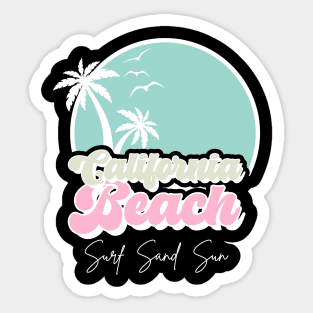 Retro California Beach Surf Sand Sun Sticker